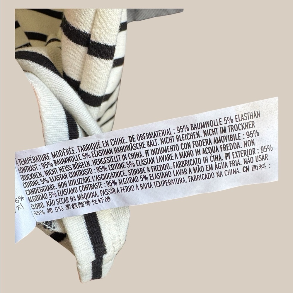 English Factory White and Black Striped Puff Sleeve Tee - Picture 3 of 3